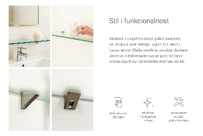 Półka wisząca do łazienki półtransparentna