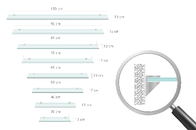 Półka wisząca do łazienki półtransparentna