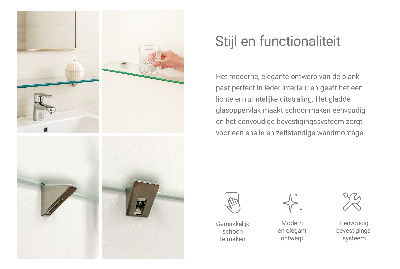 Półka wisząca do łazienki półtransparentna