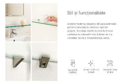 Półka wisząca do łazienki półtransparentna