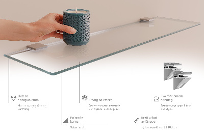 Półka wisząca do łazienki półtransparentna