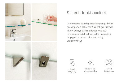 Półka wisząca do łazienki półtransparentna