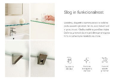 Półka wisząca do łazienki półtransparentna