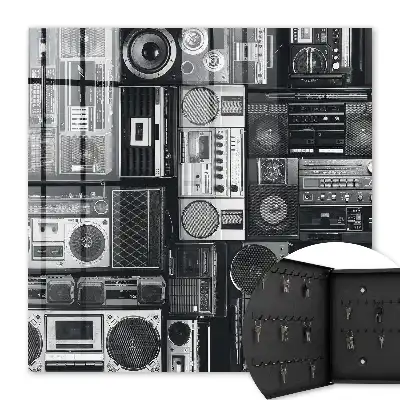 Skrzynka na klucze Muzyczna nostalgia w stylu retro z głośnikami