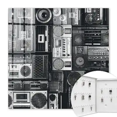 Skrzynka na klucze Muzyczna nostalgia w stylu retro z głośnikami