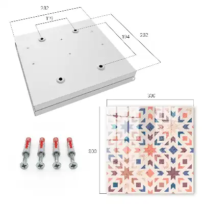 Ozdobna szafka na klucze Geometryczny wzór ciepłe kolory