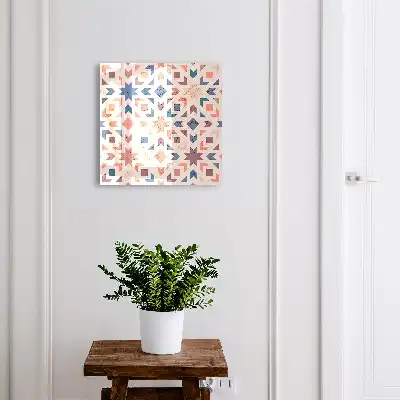 Ozdobna szafka na klucze Geometryczny wzór ciepłe kolory
