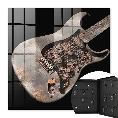 Ozdobna szafka na klucze Mechaniczna gitara z trybikami i zębatkami