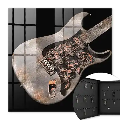 Ozdobna szafka na klucze Mechaniczna gitara z trybikami i zębatkami