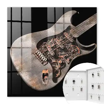 Ozdobna szafka na klucze Mechaniczna gitara z trybikami i zębatkami