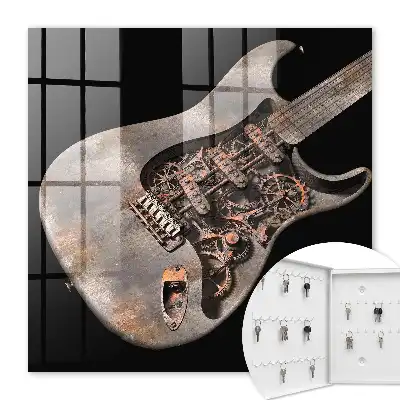 Ozdobna szafka na klucze Mechaniczna gitara z trybikami i zębatkami