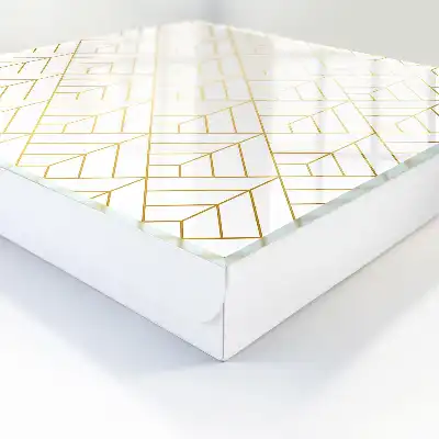 Dekoracyjna skrzynka na klucze Stylowa geometria w jasnych barwach