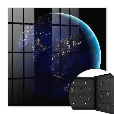 Szafka na klucze Nocna ziemia kosmosu nocą