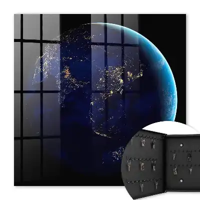 Szafka na klucze Nocna ziemia kosmosu nocą