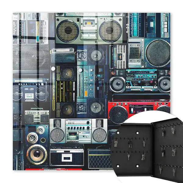 Szafka na klucze Muzyczna pasja z motywem urządzeń audio