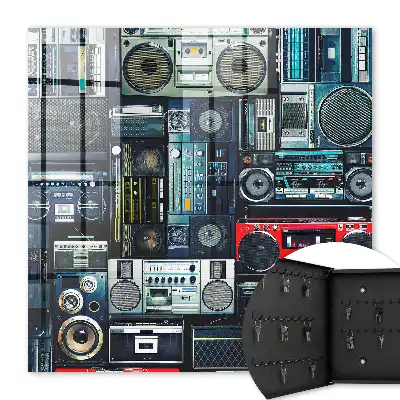 Szafka na klucze Muzyczna pasja z motywem urządzeń audio