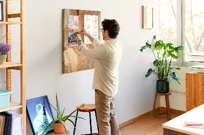 Tablica korkowa o fakturze drewna naturalnego