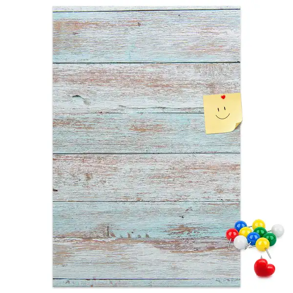 Tablica korkowa z motywem jasnych pastelowych desek