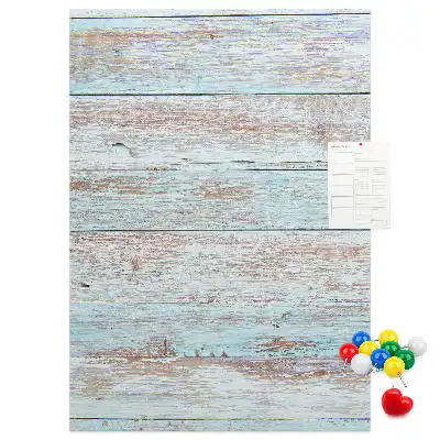 Tablica korkowa z motywem jasnych pastelowych desek