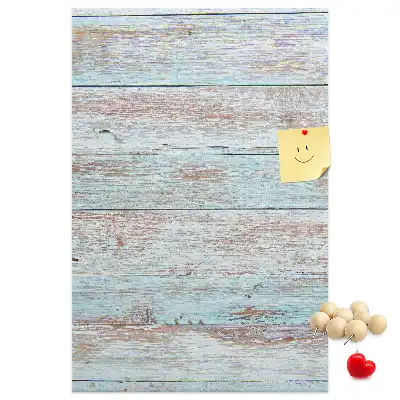 Tablica korkowa z motywem jasnych pastelowych desek