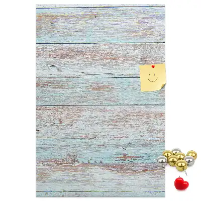 Tablica korkowa z motywem jasnych pastelowych desek