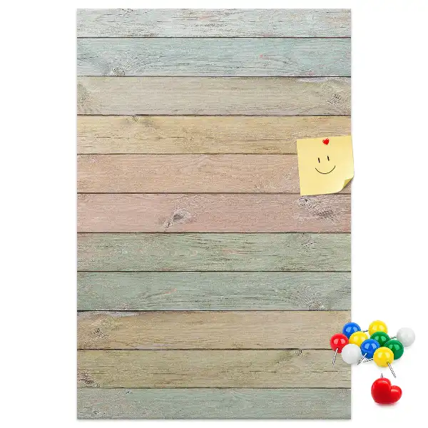 Kolorowa tablica korkowa w pastelowych odcieniach
