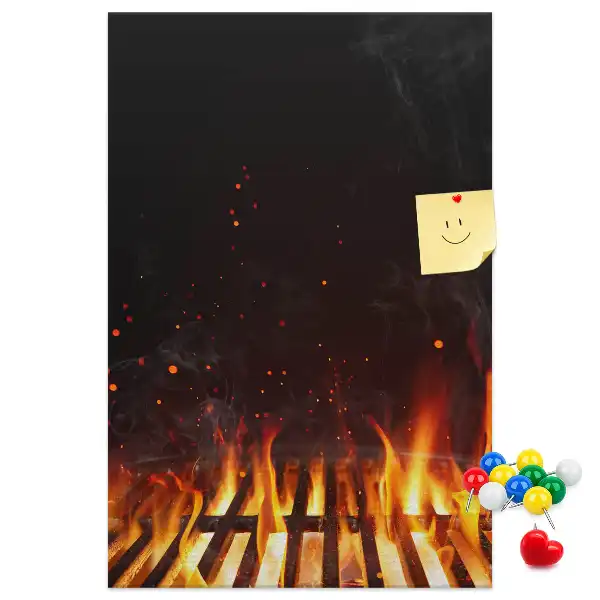 Tablica korkowa Grillowe płomienie