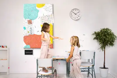 Tablica korkowa z abstrakcyjnym wzorem Doodle