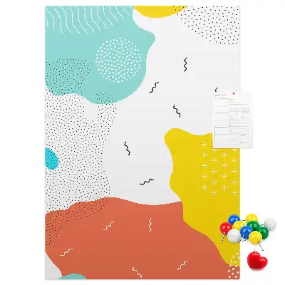 Tablica korkowa z abstrakcyjnym wzorem Doodle