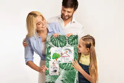 Tablica korkowa z motywem zielonych liści monstery