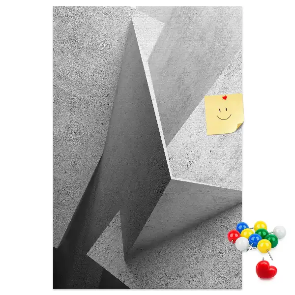 Tablica korkowa z motywem abstrakcyjnej geometrii