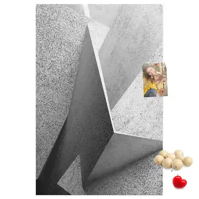 Tablica korkowa z motywem abstrakcyjnej geometrii