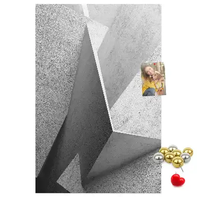 Tablica korkowa z motywem abstrakcyjnej geometrii