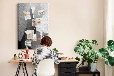 Tablica korkowa z motywem abstrakcyjnej geometrii