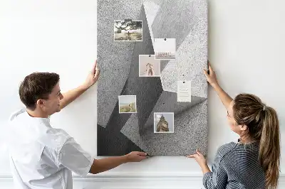 Tablica korkowa z motywem abstrakcyjnej geometrii