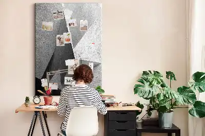 Tablica korkowa z motywem abstrakcyjnej geometrii