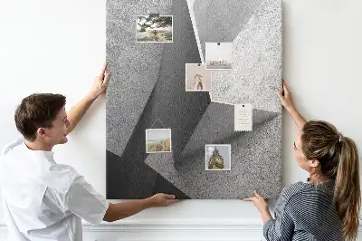 Tablica korkowa z motywem abstrakcyjnej geometrii