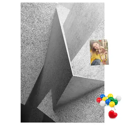Tablica korkowa z motywem abstrakcyjnej geometrii