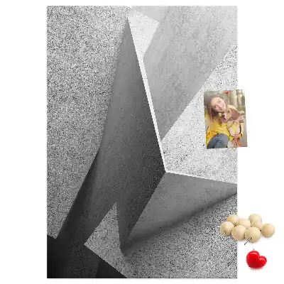 Tablica korkowa z motywem abstrakcyjnej geometrii