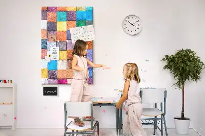 Tablica korkowa Barwne drewniane klocki