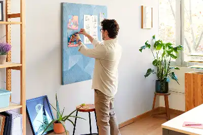 Tablica korkowa z motywem geometrycznym