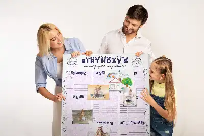 Tablica korkowa z planerem urodzinowym