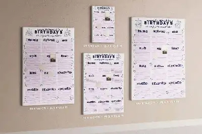 Tablica korkowa z planerem urodzinowym
