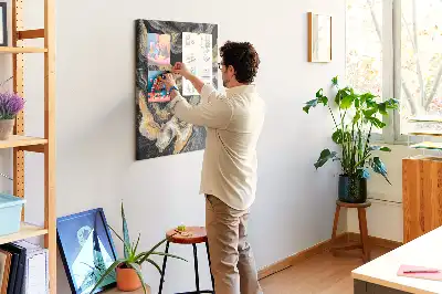 Tablica korkowa z motywem abstrakcyjnych plam artystycznych