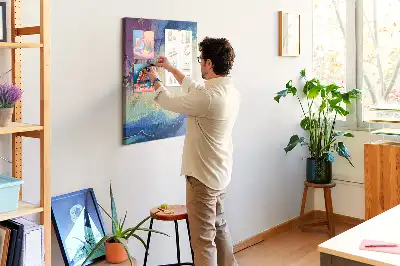Kolorowa tablica korkowa Abstrakcja z tuszu