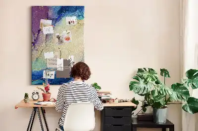 Kolorowa tablica korkowa Abstrakcja z tuszu