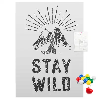 Tablica korkowa z nadrukiem Górski motyw Stay Wild