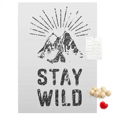 Tablica korkowa z nadrukiem Górski motyw Stay Wild