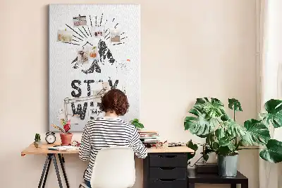 Tablica korkowa z nadrukiem Górski motyw Stay Wild
