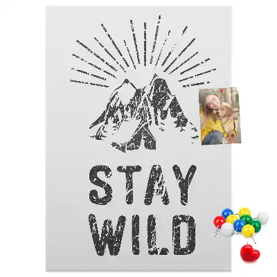 Tablica korkowa z nadrukiem Górski motyw Stay Wild